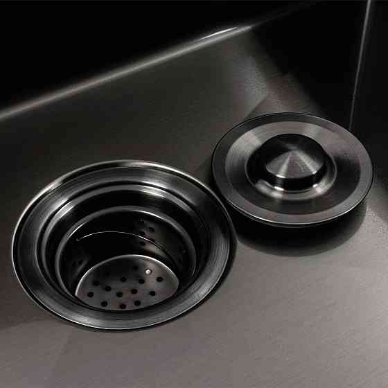 VALESO Кухонна мийка чорна PVD 60х50 з підставкою для ножів Киев