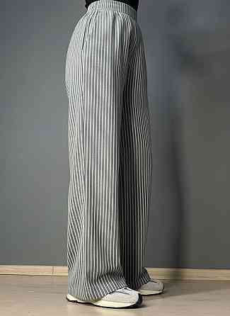 Брюки жіночі A-NIUSHOW 30131 палаццо бавовна в смужку талія на резинці сірі, сірий, M Київ