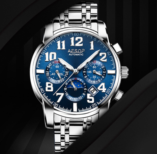 Часы мужские механические Aesop Original Indigo Blue (2 ремешка) Винница - изображение 3