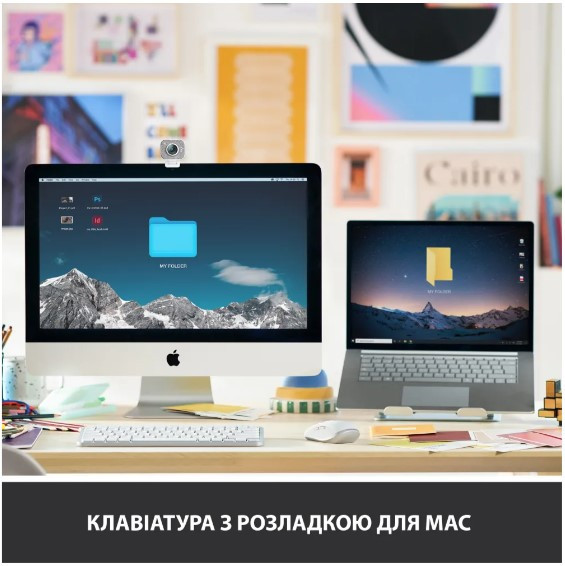 Клавіатура Logitech MX Keys Mini For Mac Wireless Illuminated Pale Grey (6772198) Київ - фото 2