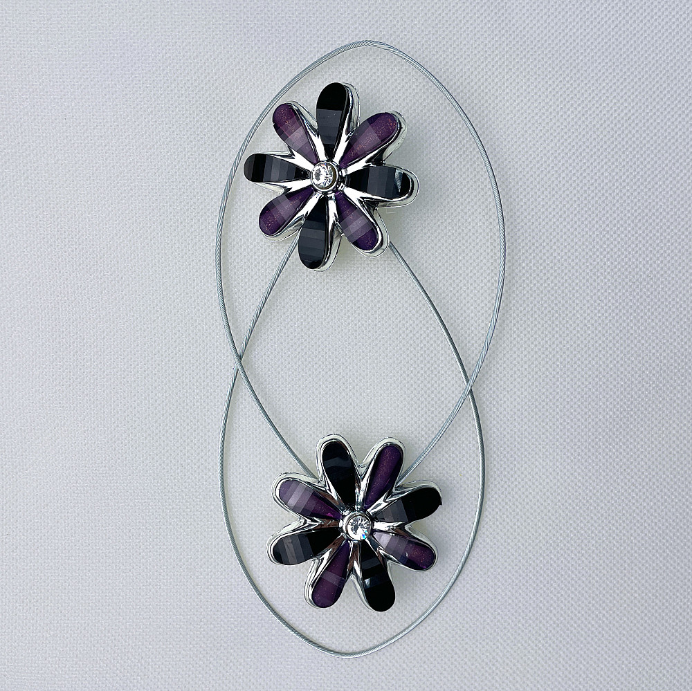 Магніти для штор та гардин "Квітка" набір 2 шт Чорний з фіолетовим (81-250) Київ - фото 6