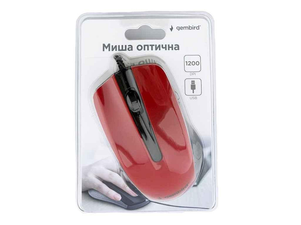 Мишка дротова компютерна MUS-101-R ТМ Gembird Київ - фото 1
