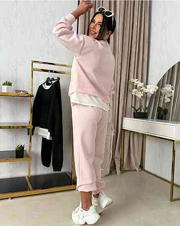 Женский прогулочный костюм двойка: кофта и штаны двунитка Пудровый, 46/48 Одесса