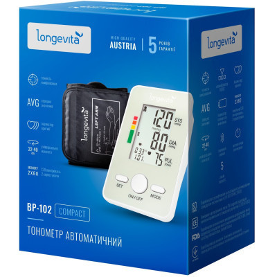 Тонометр Longevita Авт.вимір.артер.тиску LONGEVITA BP-102 Авт. вимір. артер. тиску (BP-102) Вінниця - фото 11