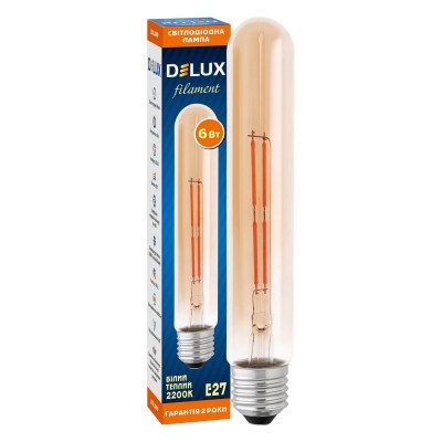 Лампочка Delux LR-39 6Вт E27 2200К T30 amber_filament (90018154) Винница - изображение 3