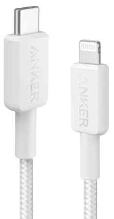 Кабель Anker 322 USB-C to Lightning - 0.9m Nylon White (6908996) Киев