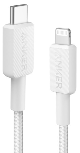 Кабель Anker 322 USB-C to Lightning - 0.9m Nylon White (6908996) Київ - фото 1