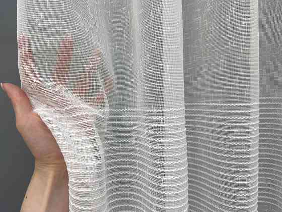 Тюль VR-Textil 2120т Преміум льон з вишивкою Молочний 400х270 см (42-1338) Київ