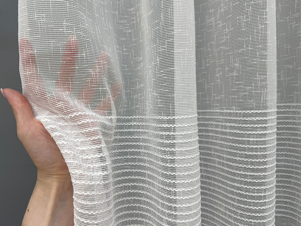 Тюль VR-Textil 2120т Преміум льон з вишивкою Молочний 400х270 см (42-1338) Київ - фото 6