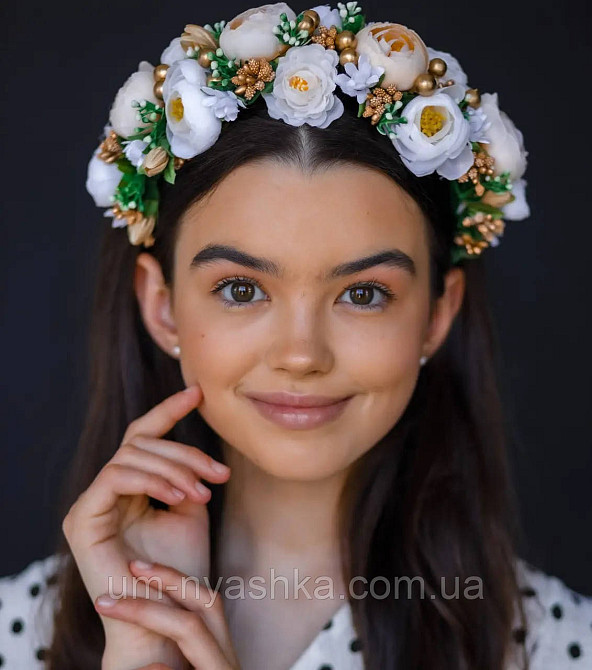 Ободок обруч з квітами "Піони середній ніжність" Кривий Ріг - фото 3