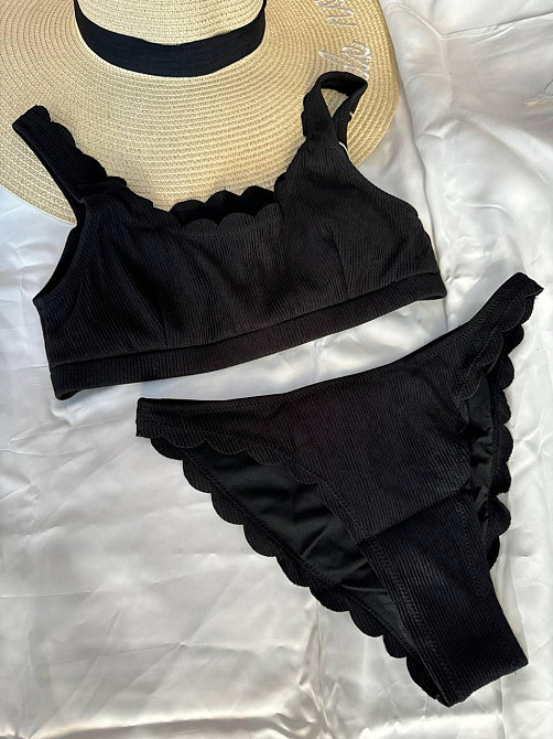Жіночий роздільний купальник рубчик Чорний M Харків - фото 2
