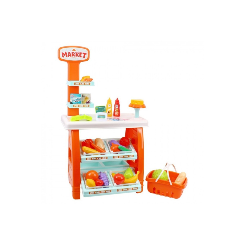 Ігровий дитячий набір "Маркет" 0730TXK прилавок з полицями, кошик, різні продукти Вінниця - фото 2