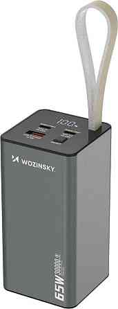 Універсальна мобільна батарея Wozinsky K65+ 30000 65 W Gray (5907769364457) ( 22223 ) Харків