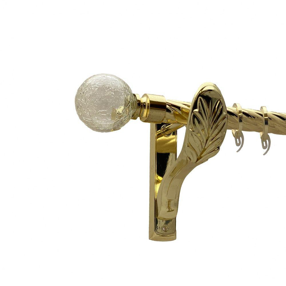 Карниз Orvit Сепія металевий однорядний ретро скручена труба кільце фасонне металеве  Золото 25 мм 240 см Львов - изображение 1