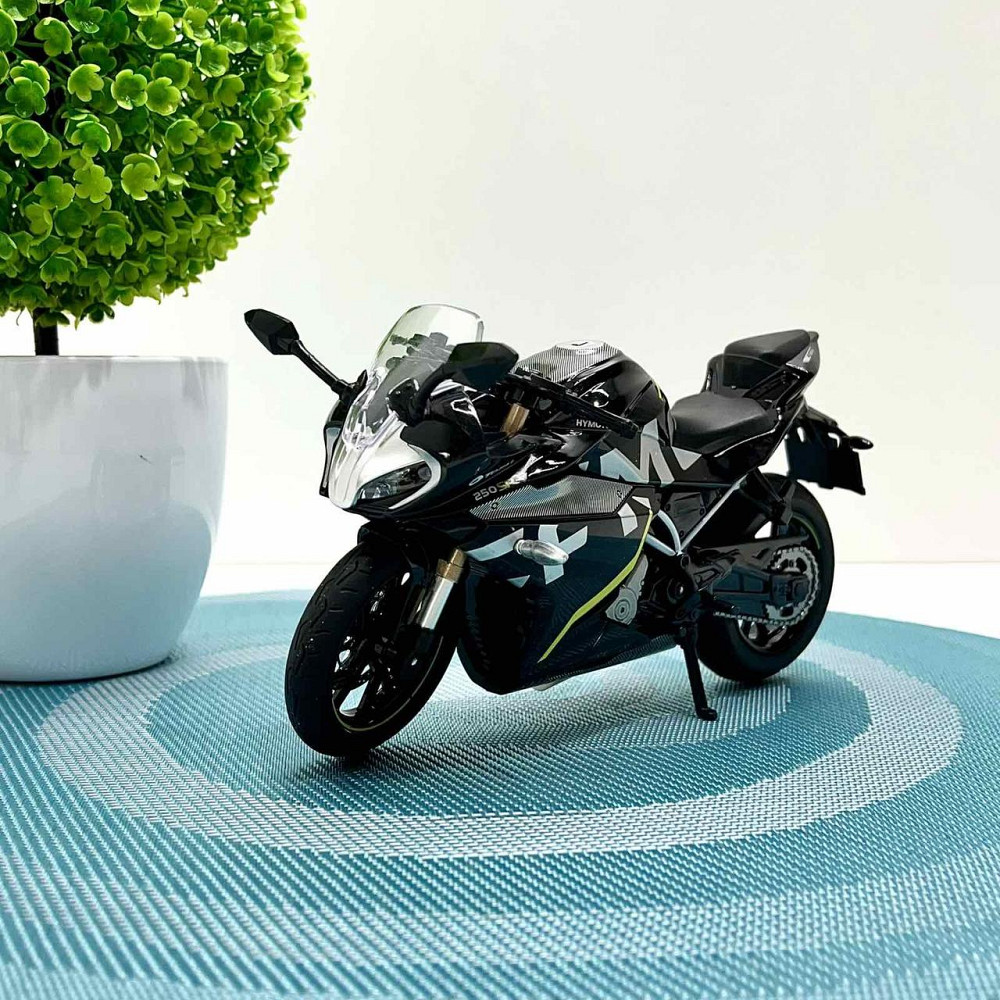 Мотоцикл металопластиковий звуки підсвічування гумові шини рухомі елементи 1:12 Чорний (BG 36-480) Чернігів - фото 1