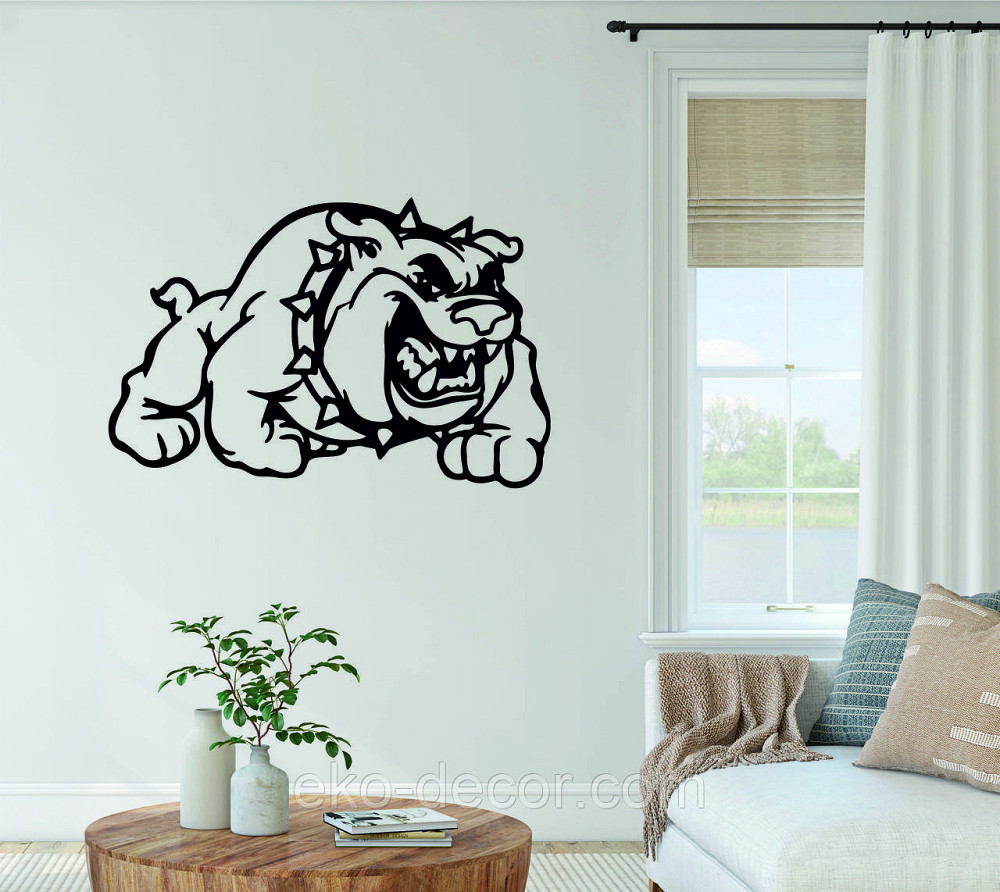 Декоративне настінне Панно «Бульдог - Спайк», Декор на стіну 110*72 см, Чорний Київ - фото 3