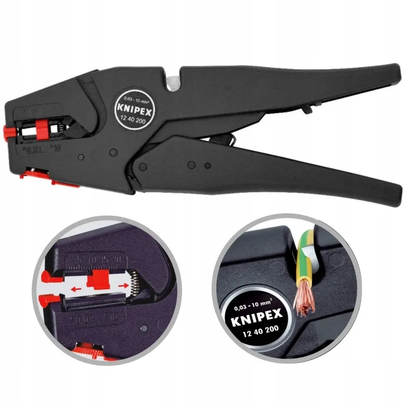 Автоматичний інструмент для зачистки проводів 195мм Knipex (12 40 200) Одеса - фото 1