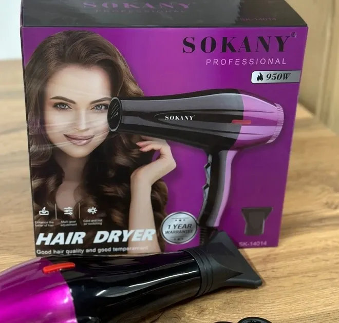 Фен для волос Sokany SK-14014 950 Вт с 2 скоростями, 2 температурными режимами и петлей для подвешив Одесса - изображение 2