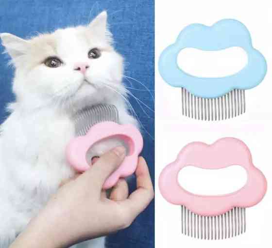 Расческа кошек и собак, щетка для животных, цвет голубой, размер 9*9см Киев