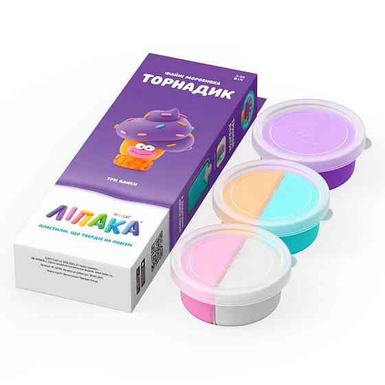 Набір пластиліну "Файні морозивка: Торнадик" ЛІПАКА 30144-UA01 самостійно твердіє Вінниця