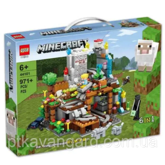 Конструктор майнкрафт шахта з вагонеткою, гірська печера 971 деталь My World 44101 Хмельницький