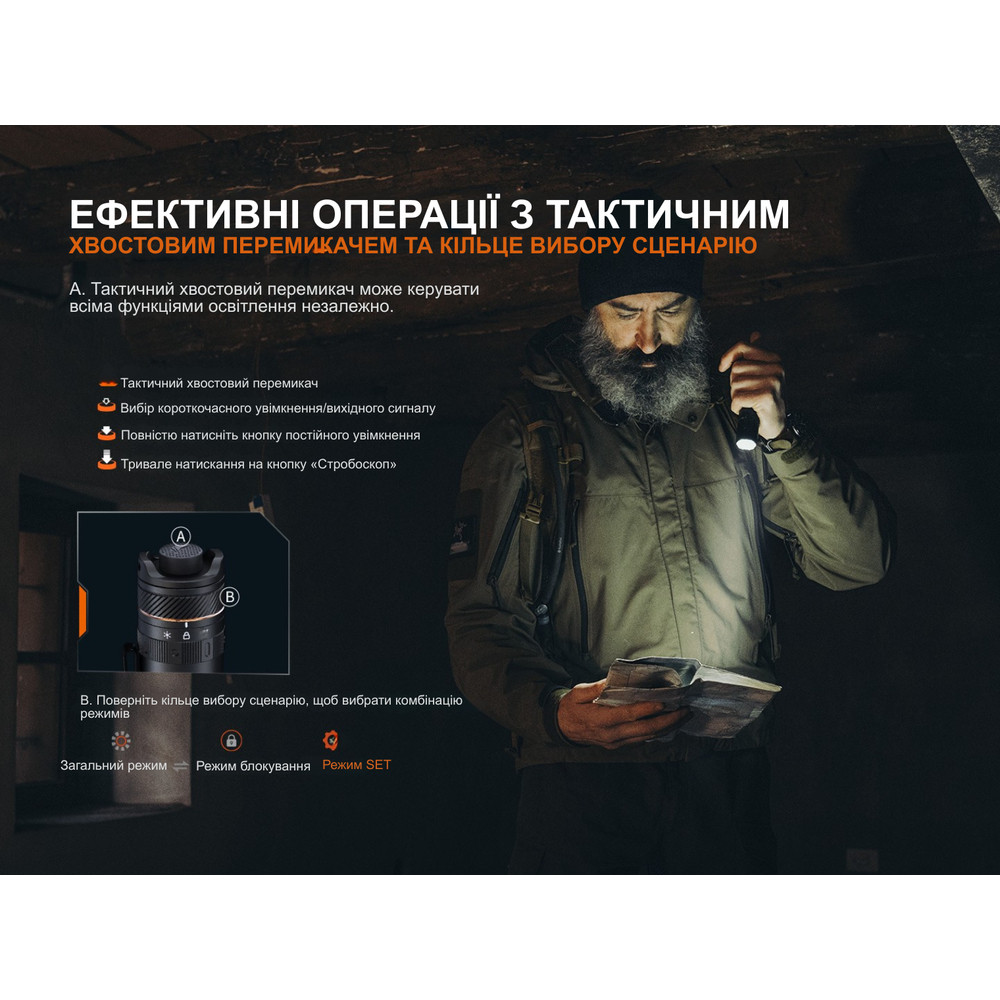 Ліхтар тактичний Fenix PD45R ACE Київ - фото 8