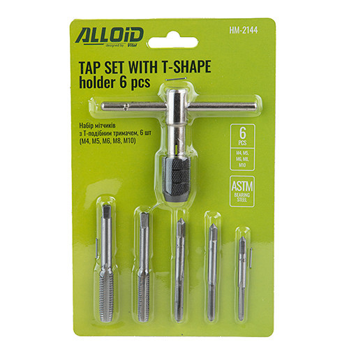 Alloid.Набір мітчиків з Т-подібним тримачем 6 од. (M4, M5, M6, M8, M10) Одеса - фото 1