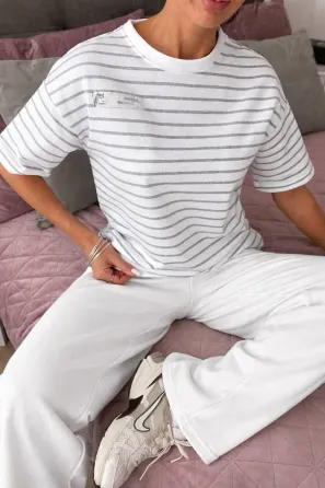 Женский хлопковый комплект (футболка + брюки) повседневная комфортная базовая одежда Одесса