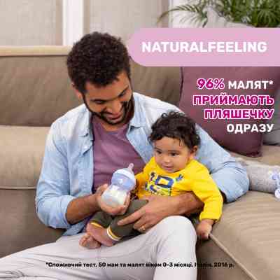 Бутылочка для кормления Chicco Natural Feeling силикон средний поток 250мл розовая (81323.10) Винница