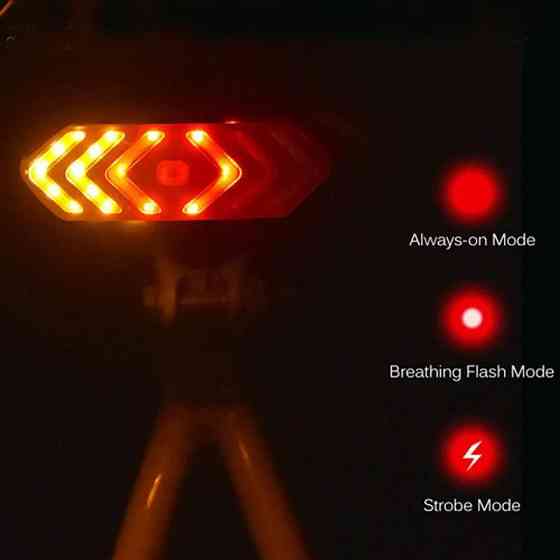 Велосипедний стоп із поворотами LY-0828 "STOP" (red-yellow), Li-Ion акумулятор, ЗУ Type-C Бровари
