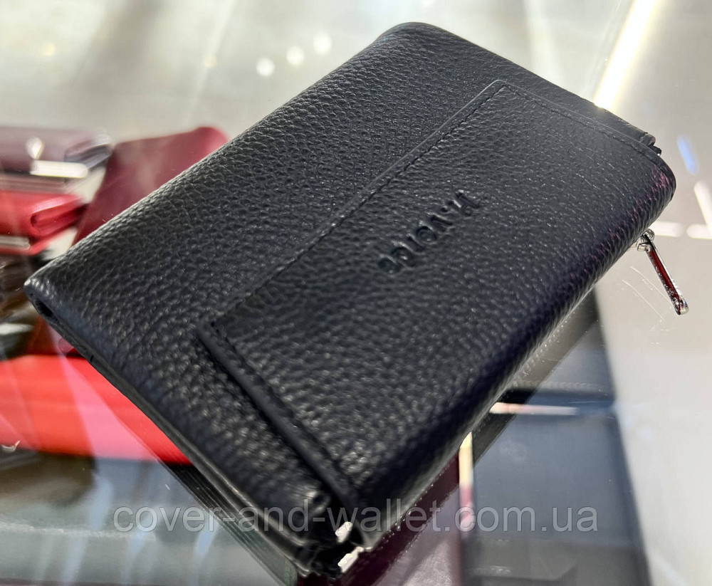 Стильний жіночий шкіряний гаманець чорного кольору невеликого розміру Helen Verde 232 Київ - фото 13