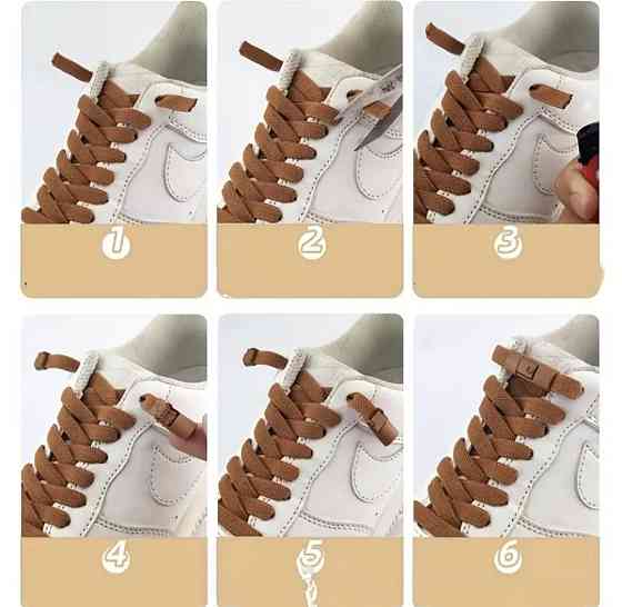 Эластичные шнурки без завязок с металлическими застежками в цвет Серый Смела