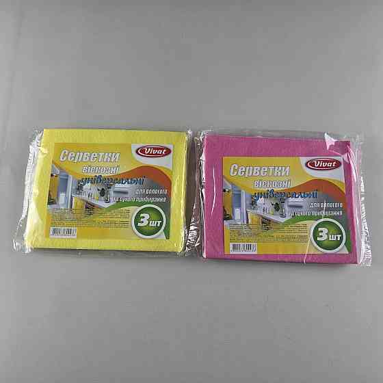 Салфетки вискозные для влажной и сухой уборки (аЗ) Для Пыли  vivat (1 пачка) Харків