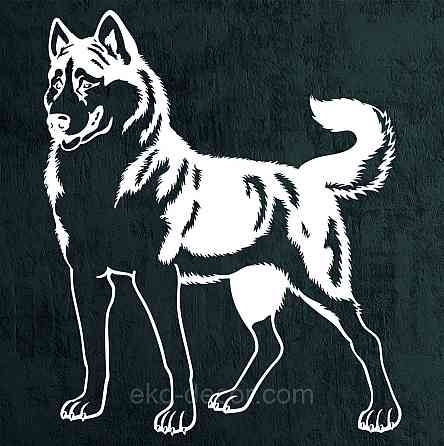 Декоративне настінне Панно «Хаска», Декор на стіну 110*93 см, Білий Київ