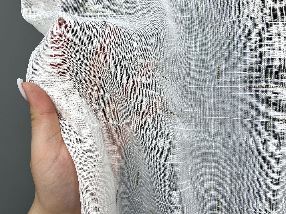 Тюль коротка VR-Textil 1210т Івонна Льон Білий з бронзовим вкрапленням 270х170 см (43-339) Київ - фото 3