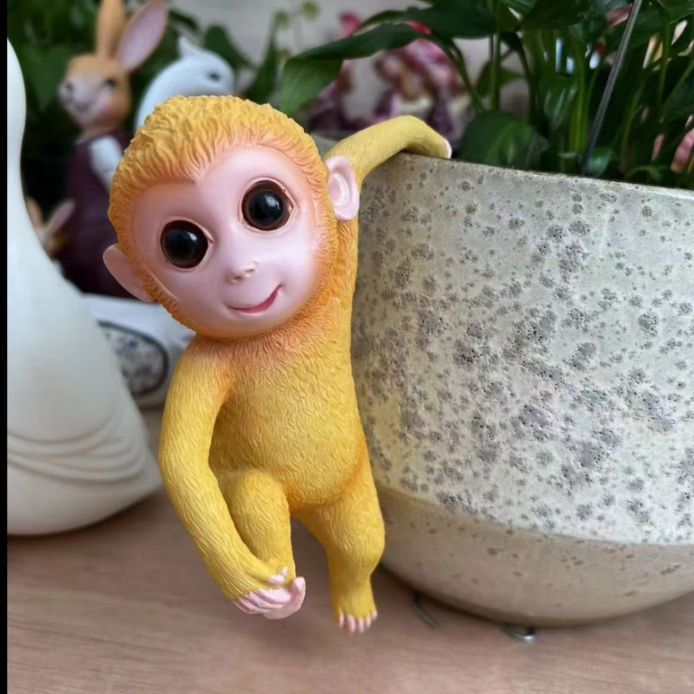 Прикраси для квіткового горщика Мавпи 16 х 10 см Садові фігурки з полістоуну 2 Одеса - фото 2