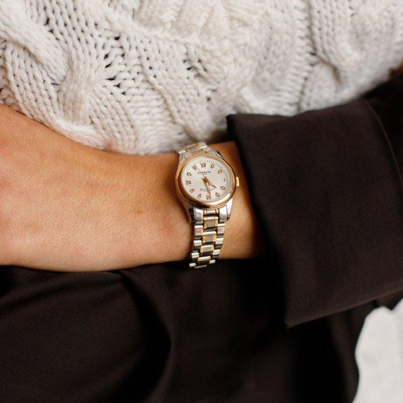 Годинник жіночий механічний Carnival White Сріблястий із золотистим Вінниця - фото 5