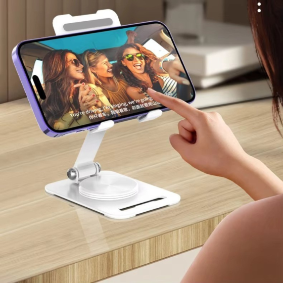 Подставка настольная под телефон холдер для смартфона или планшета до 7 дюймов,металлическая,складная, белая Каменец-Подольский