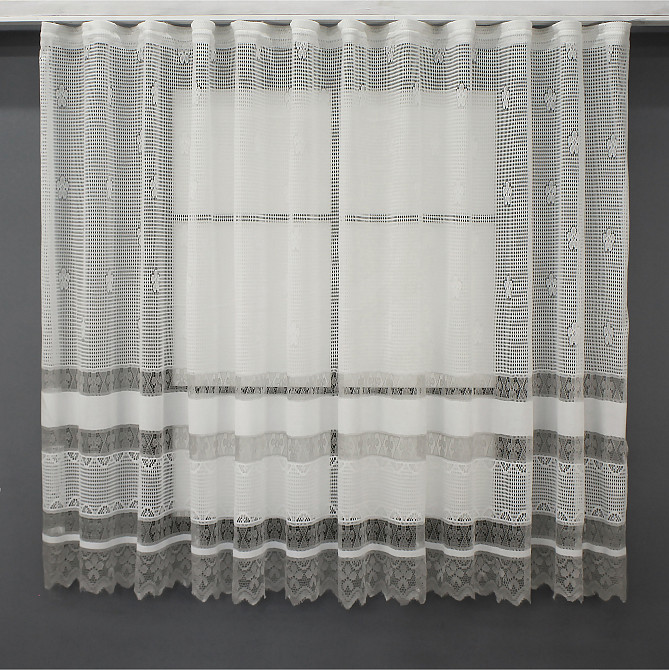 Тюль сітка VR-Textil Juli № 1436т Арка на кухню колір молочний з сірим 400х150 см (53-0002) Київ - фото 2