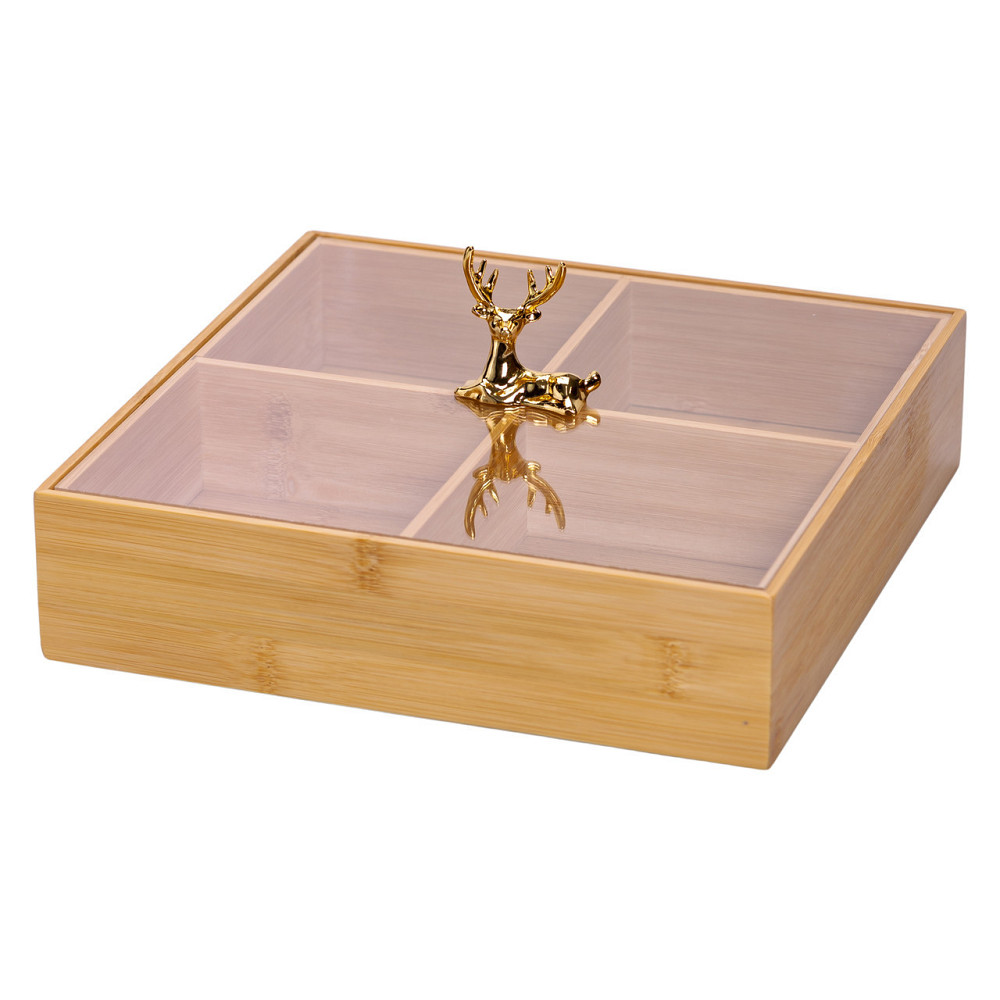 Деревянная менажница на 4 секции с крышкой Киев - изображение 3