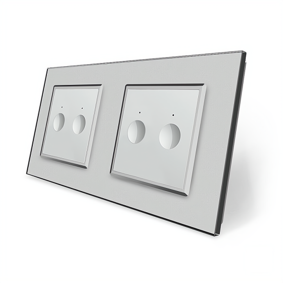 Сенсорний прохідний/перехресний вимикач Sense 4 сенсора (2-2) Livolo сірий скло (VL-C7FC2S/FC2S-4IP) Коломыя