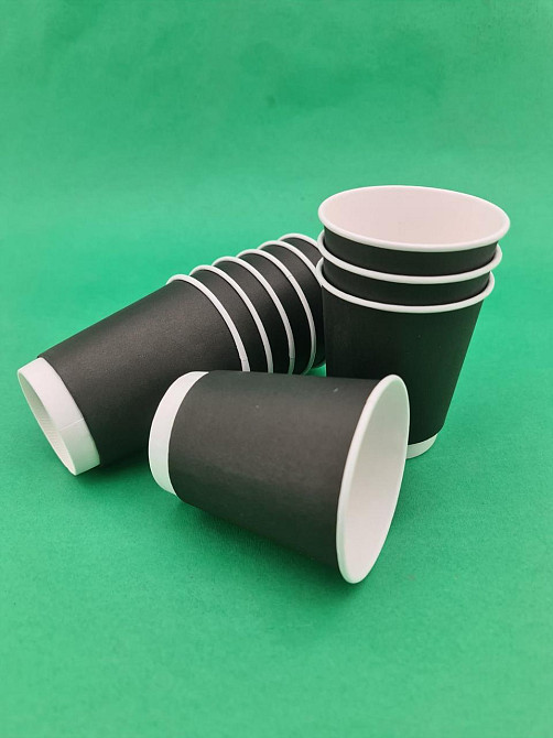 Стакан картонний 2-шаровий чорний 300 мл (8 oz) (20 шт.) Харків - фото 2