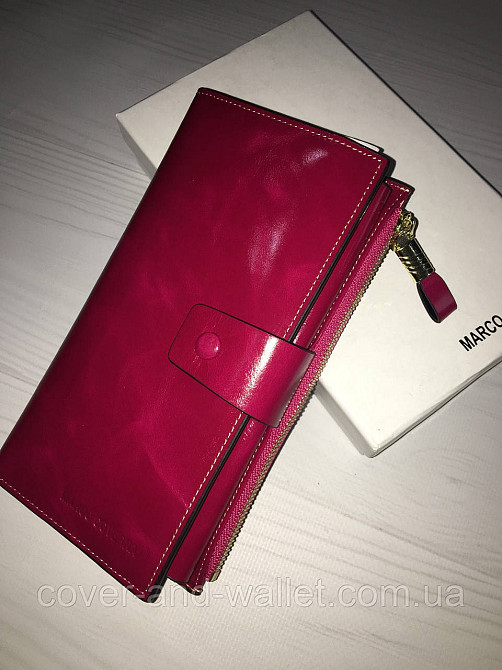 Стильный женский кошелек клатч из гладкой кожи Marco Coverna Киев - изображение 2