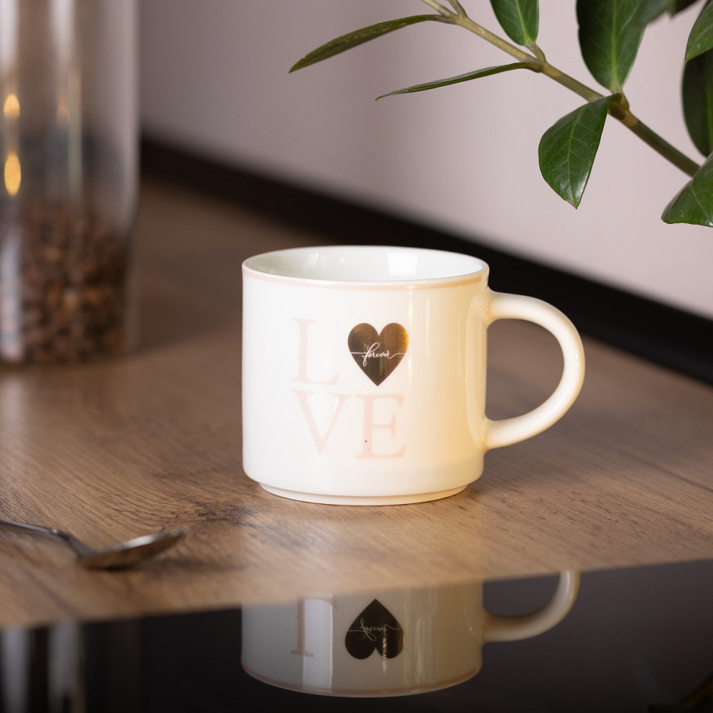 Liling Rongxiang Ceramic Чашка порцелянова 350 (мл) для кави та чаю Love Біла RX-N240126WL Коломия - фото 4