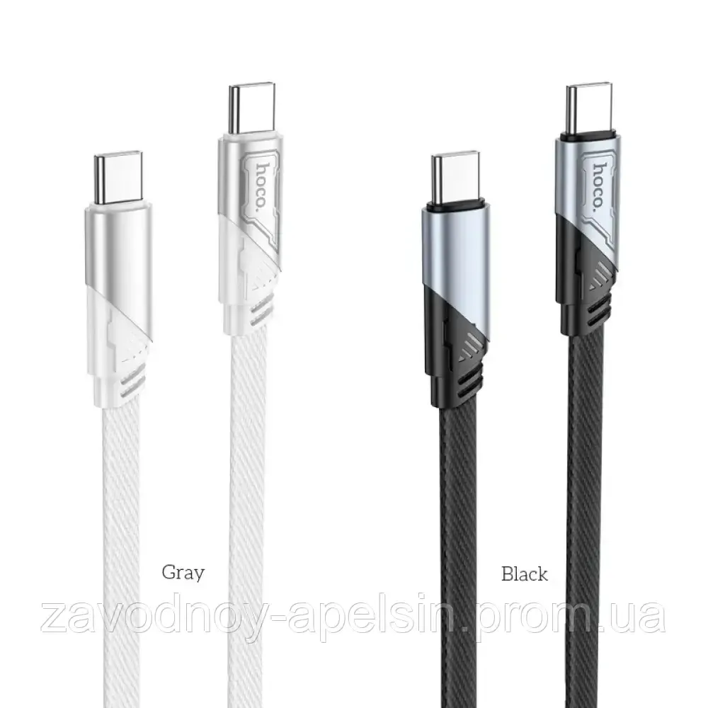 PD-кабель Type-C Type-C 1,2m 60 W Тканинний плоский (hoco) Одеса - фото 2