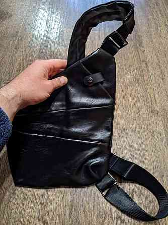 Чоловіча сумка через плечі. Чорна. Кожзам. Київ
