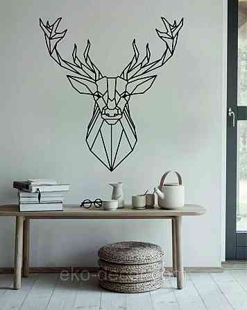 Декоративное настенное Панно «Олень», Декор на стену 90*84 см, Черный Киев