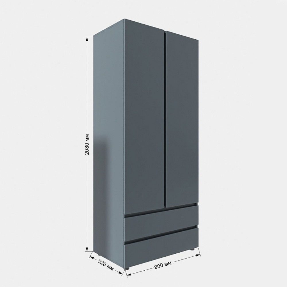 Шкаф двухдверный Эверест ШЛ-2 Лайт Графит (DTM-4912) Львов - изображение 3