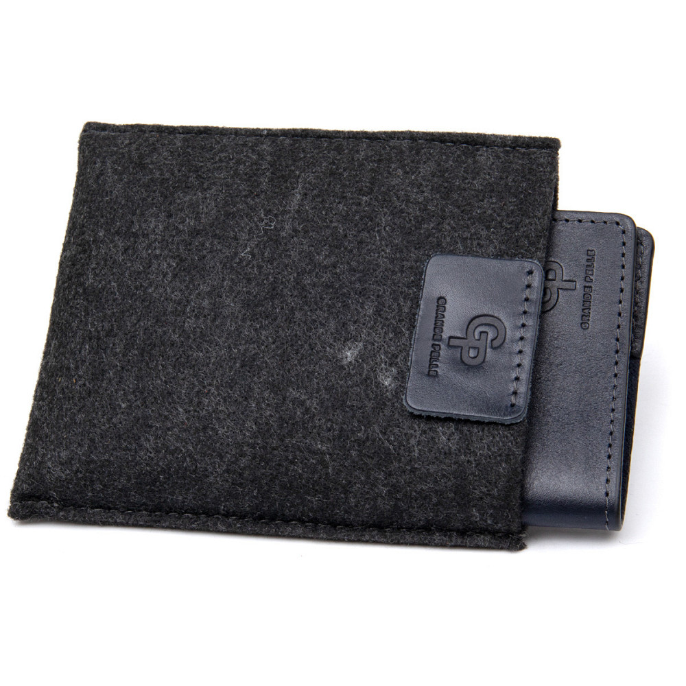 Універсальна шкіряна обкладинка на паспорт GRANDE PELLE 11479 Темно-синій Київ - фото 7