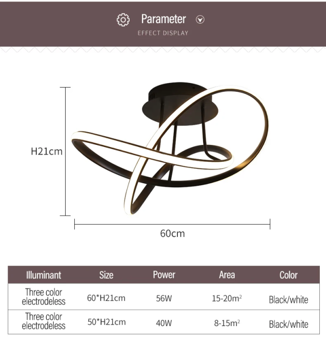 Люстра светодиодная потолочная PJ866 (Черный) 60см Киев - изображение 7
